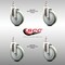 Service Caster 5 Inch 316SS Gray Polyurethane Wheel Swivel 3/8 Inch Threaded Stem Caster Set SCC-SS316TS20S514-PPUB-381615-4 - alternate 2